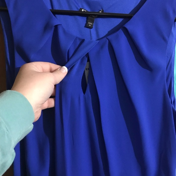 Cobalt blue fit and flare dress. - Picture 2 of 5